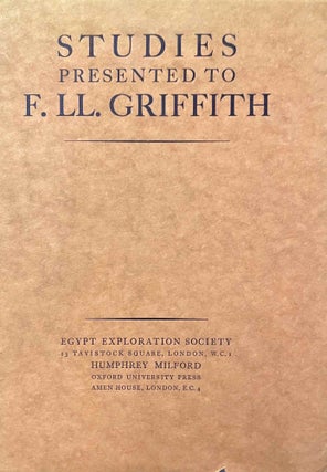 Item #M0727g Studies presented to F.L. Griffith. GRIFFITH Francis Llewellyn T., in honorem