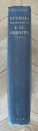 Item #M0727h Studies presented to F.L. Griffith. GRIFFITH Francis Llewellyn T., in honorem