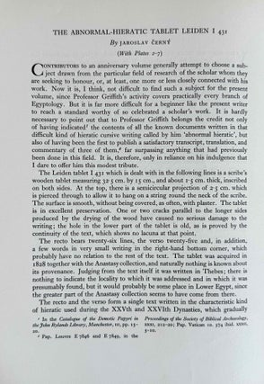 Studies presented to F.L. Griffith