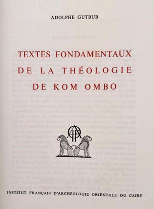 Textes fondamentaux de la théologie de Kom Ombo. Tome I & II (complete set)[newline]M0739d-02.jpeg