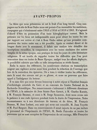 Textes fondamentaux de la th&eacute;ologie de Kom Ombo. Tome I & II (complete set). Tome II (Indices) is a XEROX.[newline]M0739f-03.jpeg