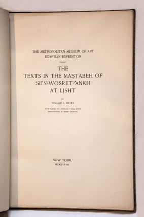 The texts in the mastabeh of Sen-Wosret-Ankh at Lisht. With plates by Lindsley F. Hall from photographs by Harry Burton.[newline]M0773a-01.jpg