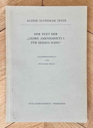 Item #M0774d Der Text der Lehre Amenemhets I. für seinen Sohn. HELCK Wolfgang