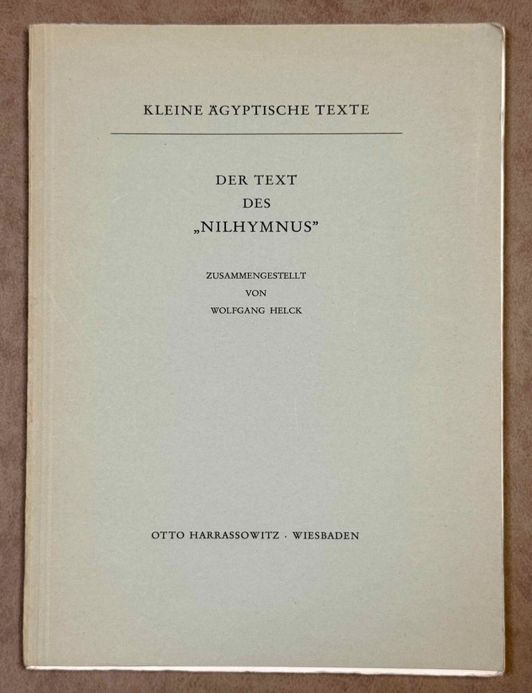 Item #M0775d Der Text des Nilhymnus. HELCK Wolfgang.