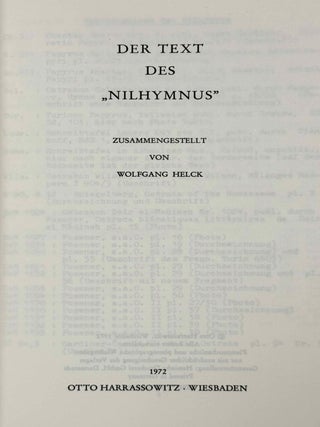 Der Text des Nilhymnus