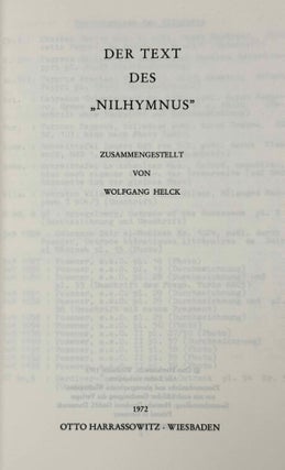 Der Text des Nilhymnus