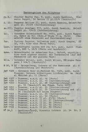 Der Text des Nilhymnus