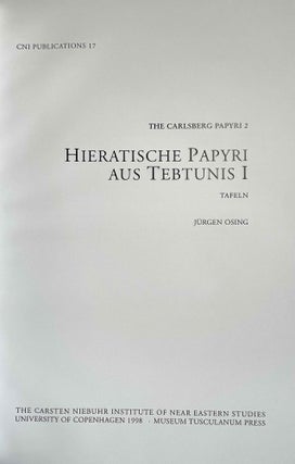 Hieratische Papyri aus Tebtunis, I (The Carlsberg Papyri, vol. 2) (2 volumes, complete set)[newline]M0783-11.jpeg