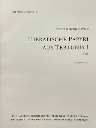 Hieratische Papyri aus Tebtunis, I (The Carlsberg Papyri, vol. 2) (2 volumes, complete set)[newline]M0783h-02.jpeg