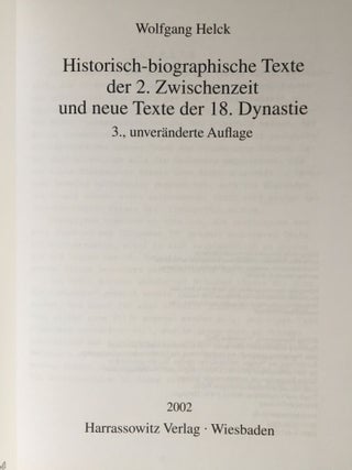 Historisch-biographische Texte des 2. Z.Z. und neue Texte der 18. Dynastie + Nachträge (complete set)[newline]M0784-01.jpg