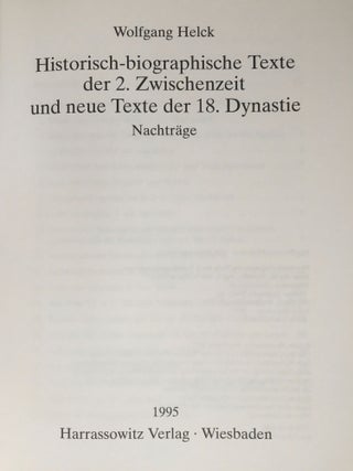 Historisch-biographische Texte des 2. Z.Z. und neue Texte der 18. Dynastie + Nachträge (complete set)[newline]M0784-09.jpg