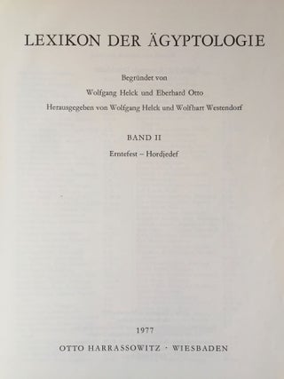 Lexikon der Ägyptologie. Band I to VII, complete 7 volumes + Bemerkungen und Korrekturen zum Lexikon der Ägyptologie (&) Index (2 vols)[newline]M0785b-07.jpg