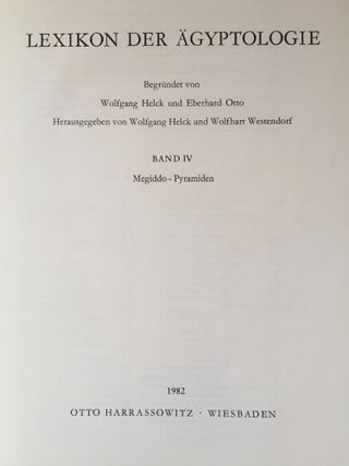 Lexikon der Ägyptologie. Band I to VII, complete 7 volumes + Bemerkungen und Korrekturen zum Lexikon der Ägyptologie (&) Index (2 vols)[newline]M0785b-14.jpg
