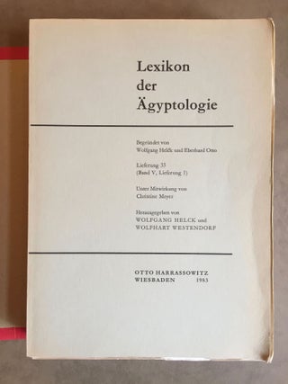 Lexikon der Ägyptologie. Band I to VII, complete 7 volumes + Bemerkungen und Korrekturen zum Lexikon der Ägyptologie (&) Index (2 vols)[newline]M0785b-18.jpg