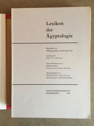 Lexikon der Ägyptologie. Band I to VII, complete 7 volumes + Bemerkungen und Korrekturen zum Lexikon der Ägyptologie (&) Index (2 vols)[newline]M0785b-21.jpg