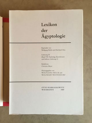 Lexikon der Ägyptologie. Band I to VII, complete 7 volumes + Bemerkungen und Korrekturen zum Lexikon der Ägyptologie (&) Index (2 vols)[newline]M0785b-23.jpg