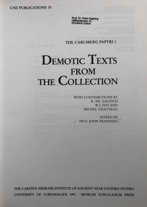 Demotic Texts from the Collection (The Carlsberg Papyri, vol. 1)[newline]M0800a-01.jpg