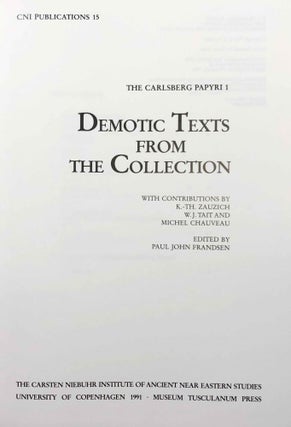 Demotic Texts from the Collection (The Carlsberg Papyri, vol. 1)[newline]M0800b-01.jpg