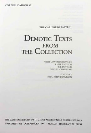 Demotic Texts from the Collection (The Carlsberg Papyri, vol. 1)