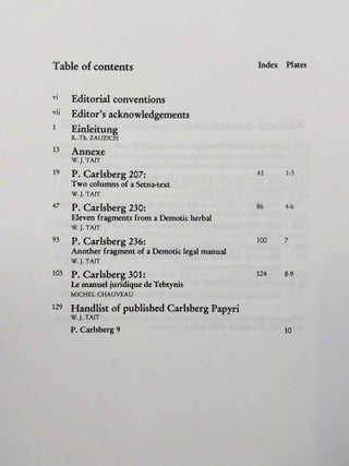 Demotic Texts from the Collection (The Carlsberg Papyri, vol. 1)