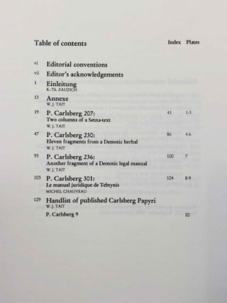 Demotic Texts from the Collection (The Carlsberg Papyri, vol. 1)
