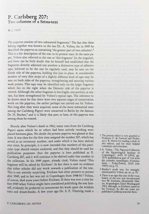 Demotic Texts from the Collection (The Carlsberg Papyri, vol. 1)