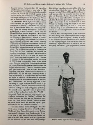 The followers of Horus. Studies Dedicated to Michael Allen Hoffman, 1944-1990.