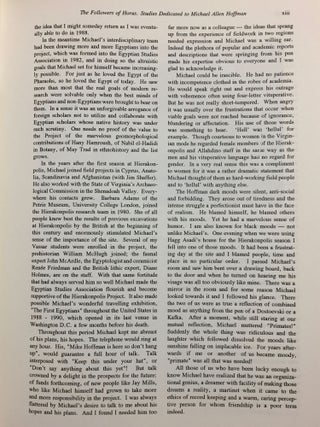 The followers of Horus. Studies Dedicated to Michael Allen Hoffman, 1944-1990.
