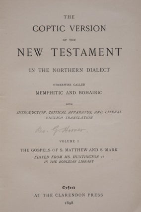 The Coptic Version of the New Testament in the Northern Dialect, 4 volumes (complete set)[newline]M0817-03.jpg