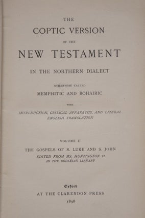 The Coptic Version of the New Testament in the Northern Dialect, 4 volumes (complete set)[newline]M0817-06.jpg