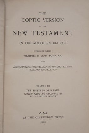 The Coptic Version of the New Testament in the Northern Dialect, 4 volumes (complete set)[newline]M0817-09.jpg