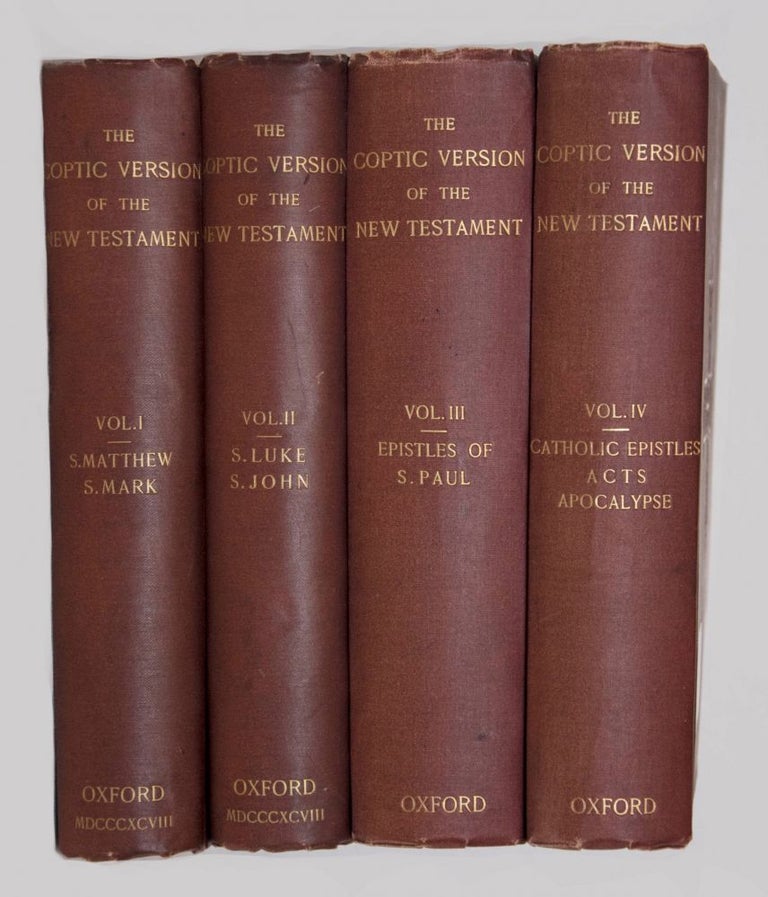 Item #M0817 The Coptic Version of the New Testament in the Northern Dialect, 4 volumes (complete set). HORNER George W.[newline]M0817.jpg
