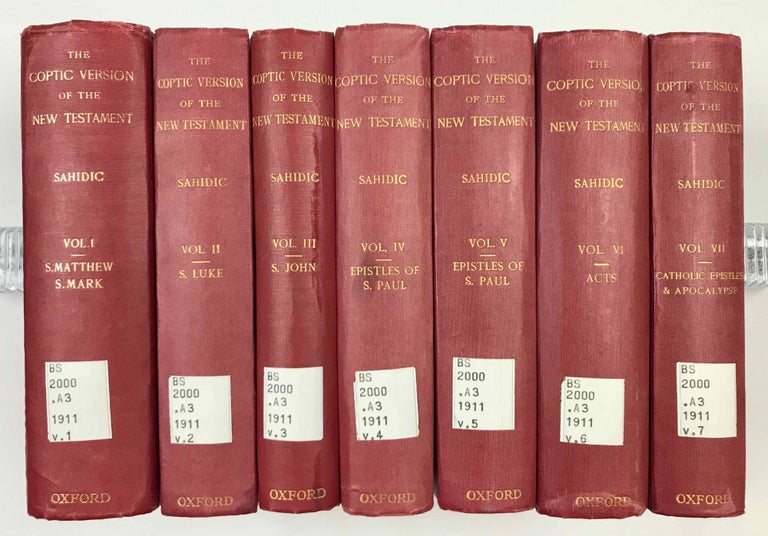 Item #M0817d The Coptic version of the New Testament in the Southern dialect otherwise called Sahidic and Thebaic, 7 volumes (complete set). HORNER George W.[newline]M0817d.jpeg
