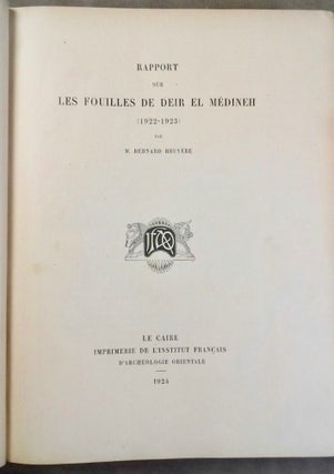 Rapports préliminaires. Tome I. 1e partie: Deir el-Medineh (1922-1923).[newline]M0828-02.jpg