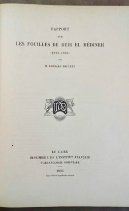 Rapports préliminaires. Tome I. 1e partie: Deir el-Medineh (1922-1923).[newline]M0828-04.jpg