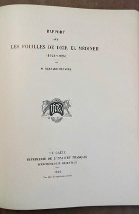Rapports préliminaires. Tome I. 1e partie: Deir el-Medineh (1922-1923).[newline]M0828-06.jpg