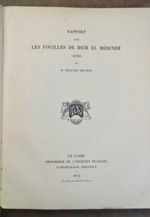 Rapports préliminaires. Tome I. 1e partie: Deir el-Medineh (1922-1923).[newline]M0828-22.jpg