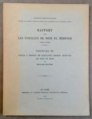 Rapports préliminaires. Tome I. 1e partie: Deir el-Medineh (1922-1923).[newline]M0828-32.jpg
