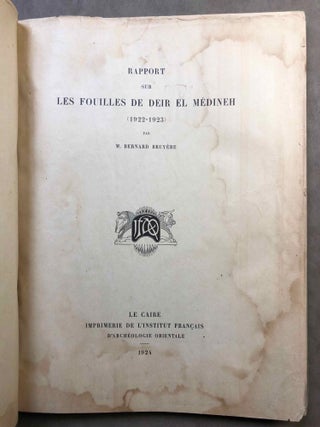 Rapports préliminaires. Tome I. 1e partie: Deir el-Medineh (1922-1923)[newline]M0828a-03.jpg