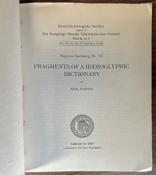 Item #M0840a Papyrus Carlsberg VII. Fragments of a hieroglyphic dictionary. IVERSEN Erik