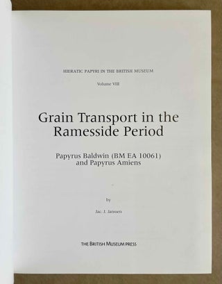 Grain Transport in the Ramesside Period. Papyrus Baldwin and Papyrus Amiens.[newline]M0854b-01.jpeg
