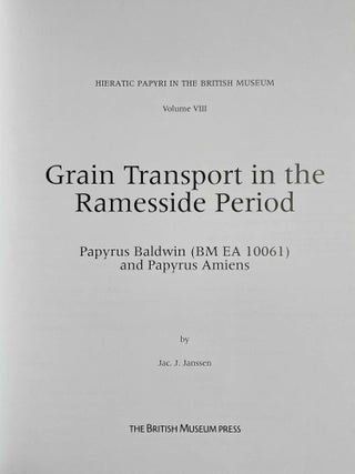 Grain Transport in the Ramesside Period. Papyrus Baldwin and Papyrus Amiens.[newline]M0854d-01.jpeg