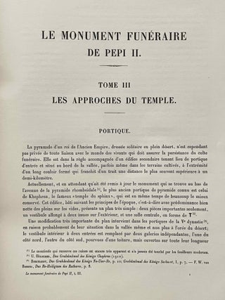 Le monument fun&eacute;raire de P&eacute;pi II. Tome III: Les approches du temple