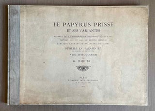 Item #M0865d Le papyrus Prisse et ses variantes. Papyrus de la Bibliothèque Nationale (Nos. 183...[newline]M0865d-00.jpeg