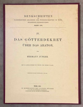 Item #M0880a Das Götterdekret über das Abaton. JUNKER Hermann