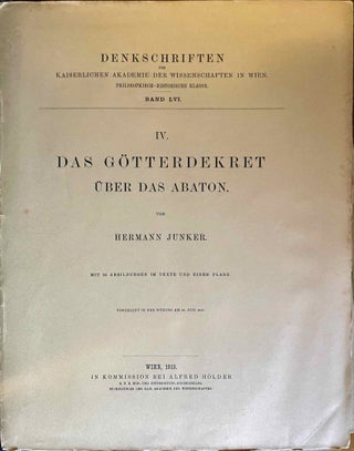 Item #M0880d Das Götterdekret über das Abaton. JUNKER Hermann