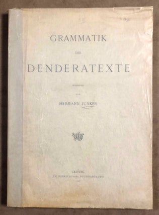 Item #M0884b Grammatik der Denderatexte. JUNKER Hermann[newline]M0884b.jpg