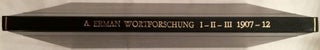 Item #M0895 Zur ägyptischen Wortforschung. Teil I, II & III. ERMAN Adolf