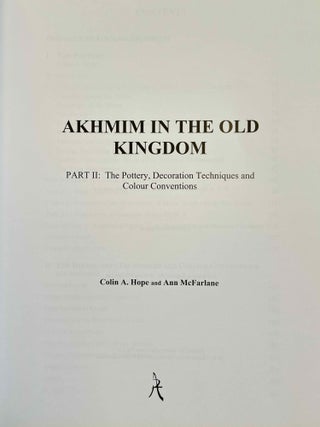 Akhmim in the Old Kingdom. Part II: Pottery, Decoration Technique and Colour Conventions