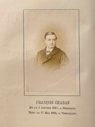 Choix de textes égyptiens. Traductions inédites de François Chabas publiées par P.J. de Horrack, with: Travaux de M. Chabas sur les temps de l'Exode, by Emile Guimet.
